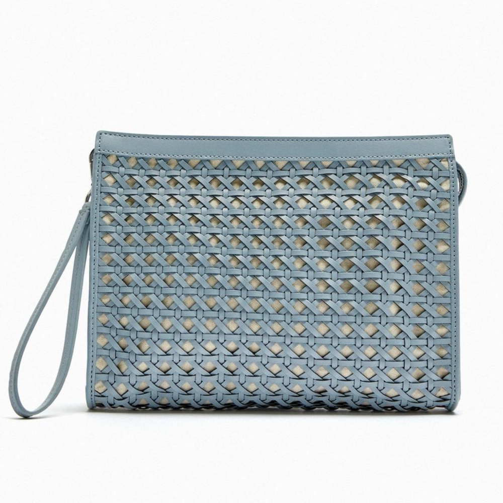 Zara NWT Woven Clutch Bag